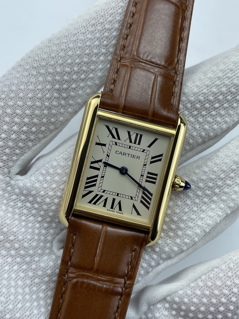 (준비완료/특급배송)NO.3398/AF공장 까르띠에 탱크머스트 25미리 스몰사이즈 옐로우골드